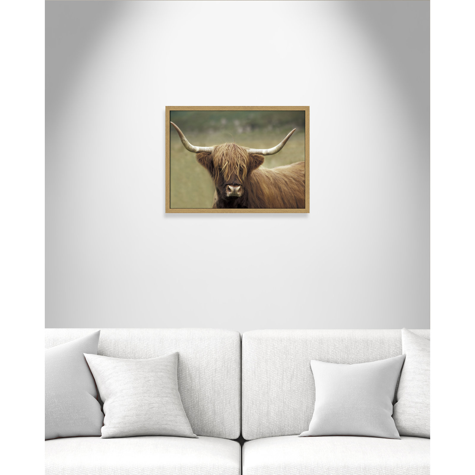 Frederic "Highland Afternoon" Print, 17" H x 23" W x 0.75" D, Natural Wood Grain Framed