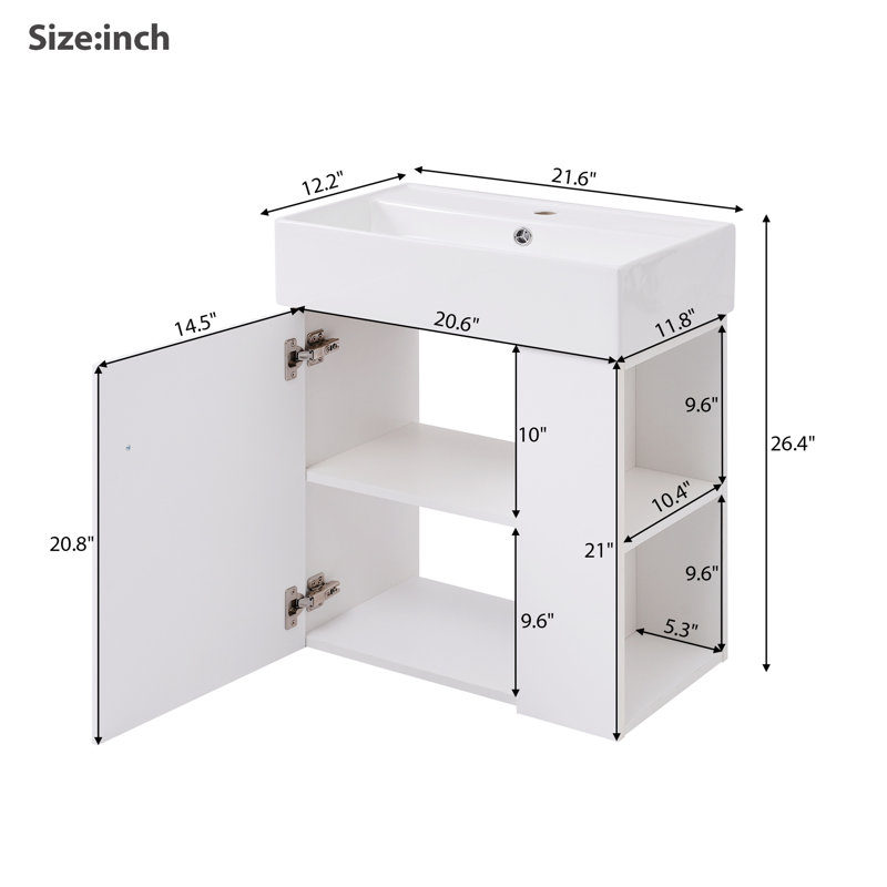 21.6" Single Bathroom Vanity Set