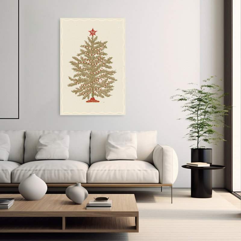 Arbre de Noël 02, arbre de Noël traditionnel rétro, arbre à feuilles persistantes, pin, nature, hiver, impression murale