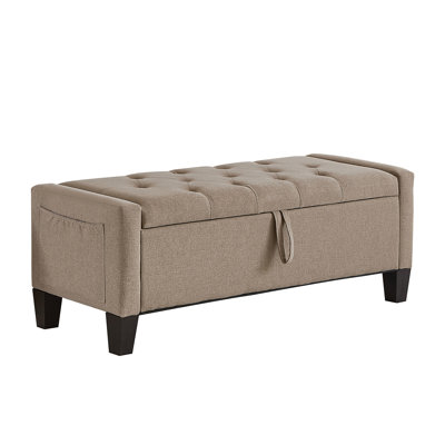 Ottoman With Storage, Storage Ottoman Bench With Safety Hinge 350 Lbs Weight, Upholstered Entryway Bench With Seating