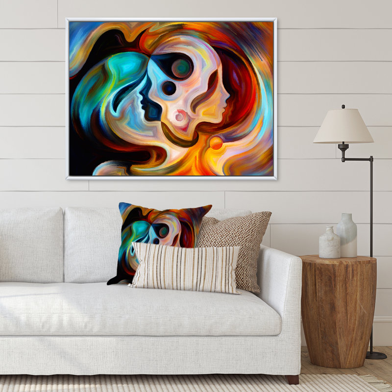 «Blue Orange and Red», reproduction d'art sur toile, H 34 po x l 44 po, Toile tendue