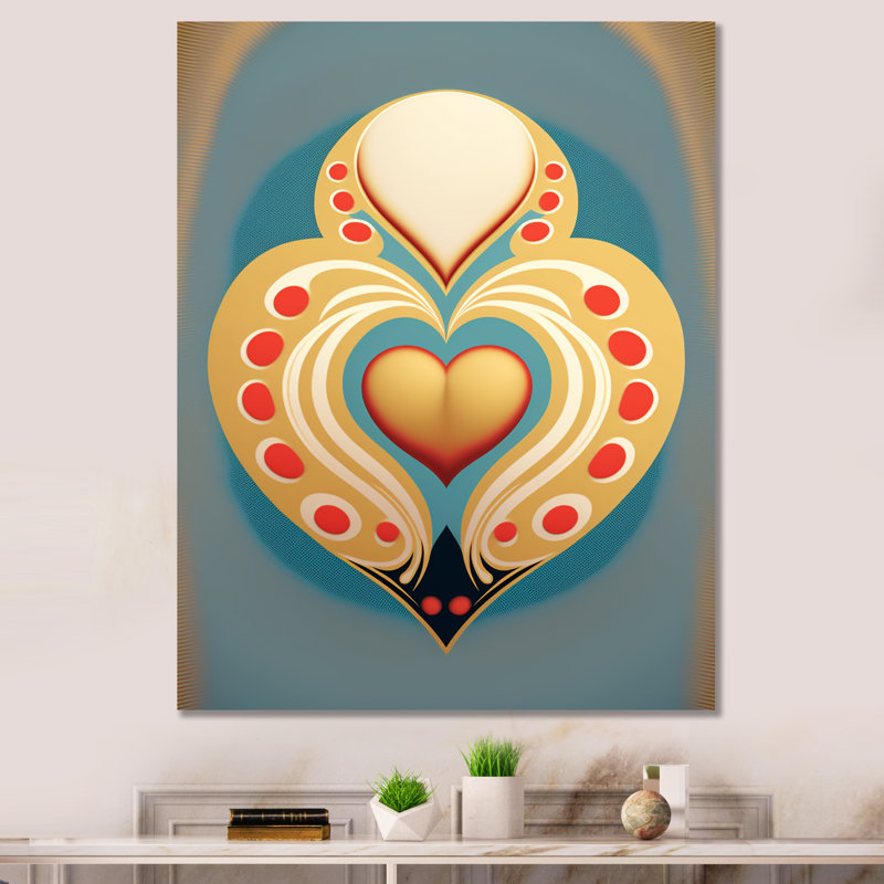 Décoration murale cœur brillant, H 32 po x l 16 po x P 1 po