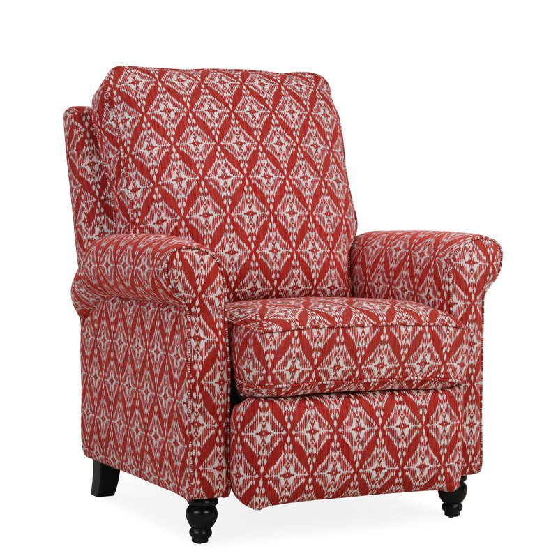 Leni 33.5" Wide Manual Standard Recliner, Cranberry Red Ikat