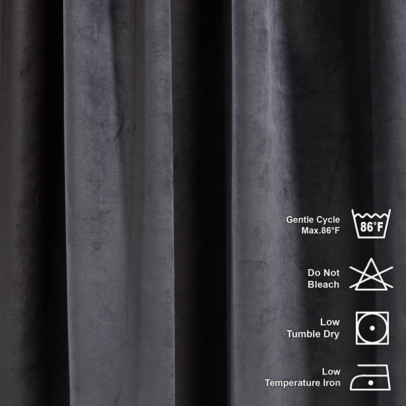 Panneau simple décoratif extra large en velours mat sur mesure, L 52 po x L 156 po, 68 SHADOW