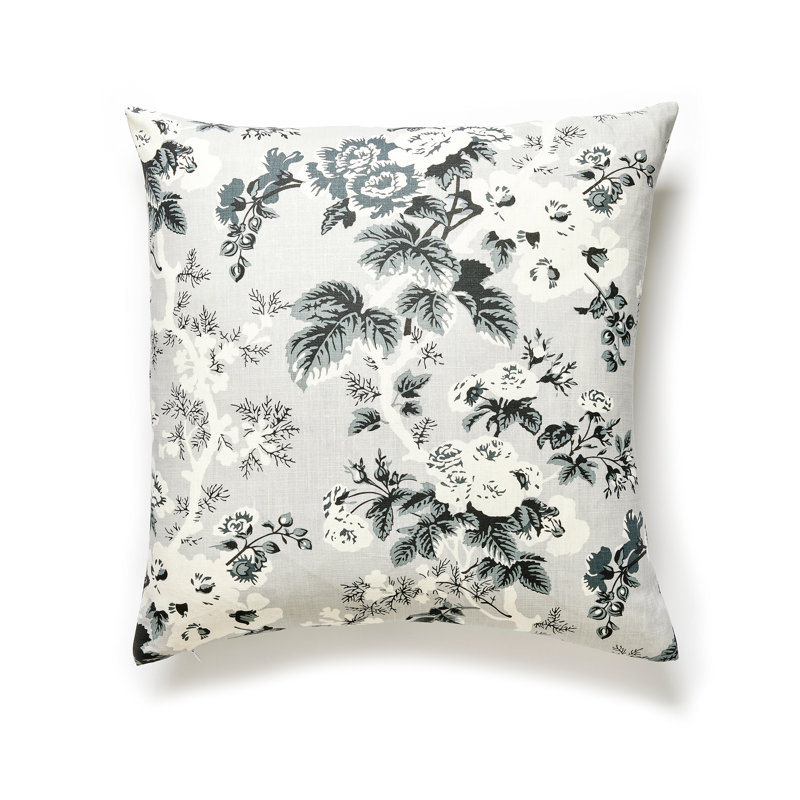 ASCOT LINEN PRINT PILLOW, French Gray