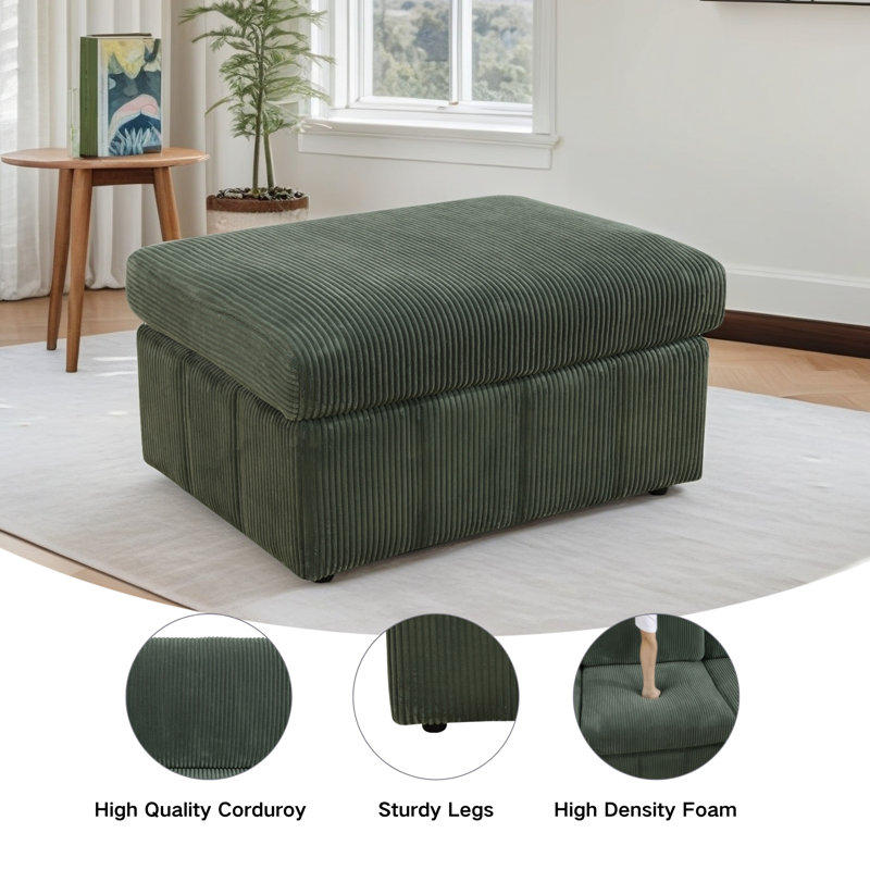 Corduroy Living Room Ottoman