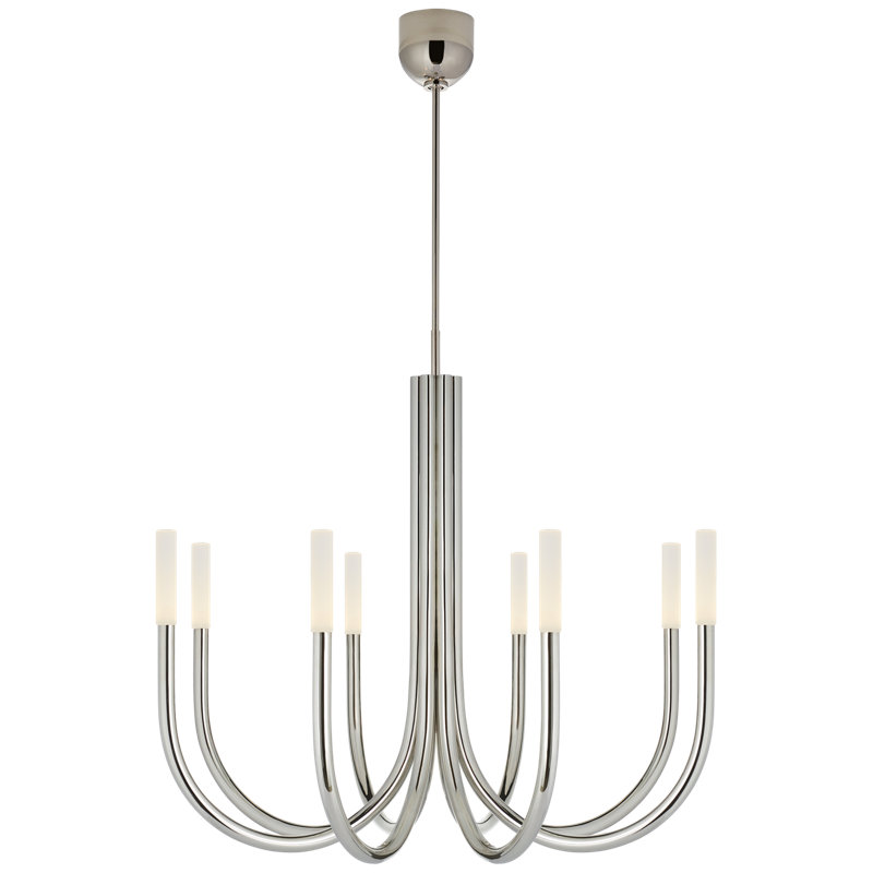 Kelly Wearstler Rousseau Medium Chandelier, Polished Nickel, Etched Crystal