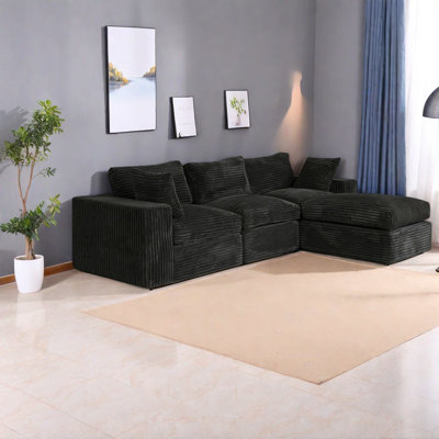 Deep Seat Sectionals, Chenille 108 In Modern Modular Home Sofa