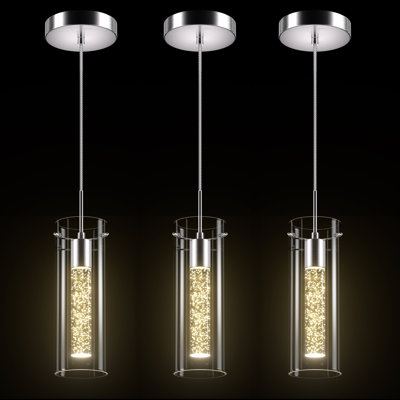 Frontis Light Brushed Nickel LED Cylinder Pendant