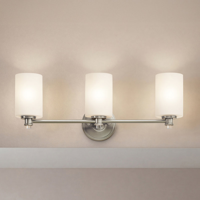 Éclairage pour salle de bain 3 lumières Bourdeau, Nickel brossé