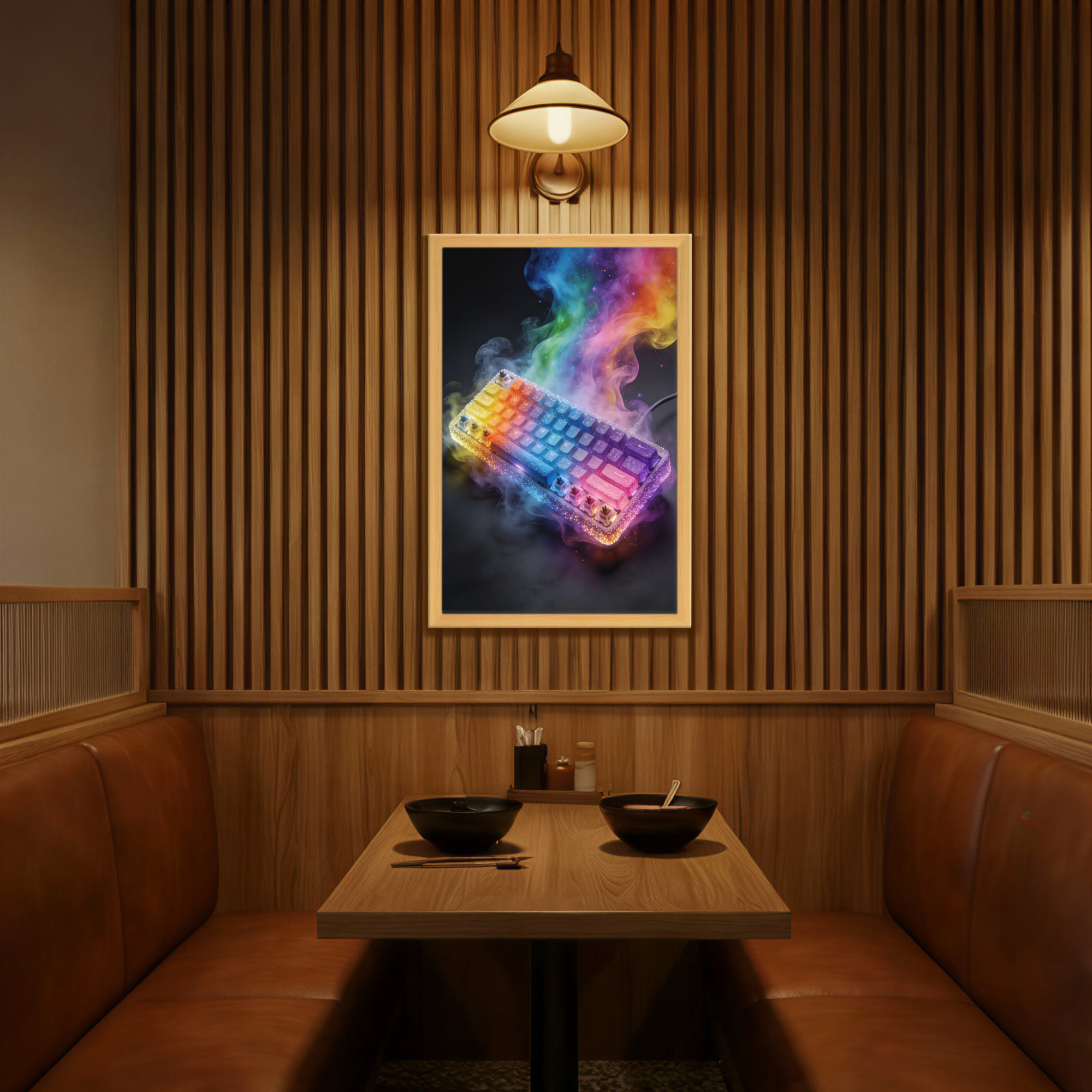 Winston Porter Fashion Colorful Keyboard With Rainbow Smoke Effect ...