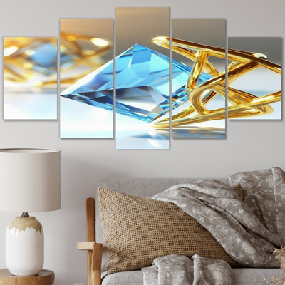 «Atomic Abstraction Photonic Crystals I», art mural sur toile Fractals, 5 panneaux