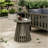 Outdoor Acacia Wood Patio Side Table, Round Coffee Table For Backyard, Lawn, Balcony,Grey Finish-972983756