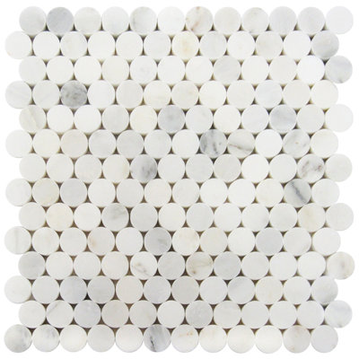 Carrelage mosaïque en marbre 1 po x 1 po blanc oriental