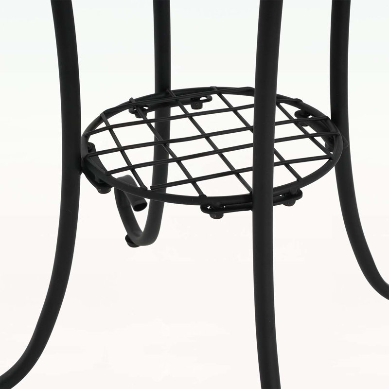 Zaire Ceramic Top Side Table, Brown/Black