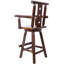 Tabouret de bar rustique - fabrication en bois de sapin, chaise avec dossier étoile décorative, repose-pieds, accoudoir large, tabouret de cuisine rustique