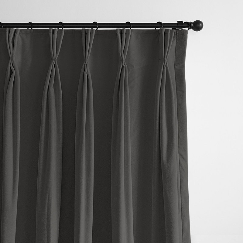 Velvet Room Darkening Curtain Pair, 40" x 108" , Gray