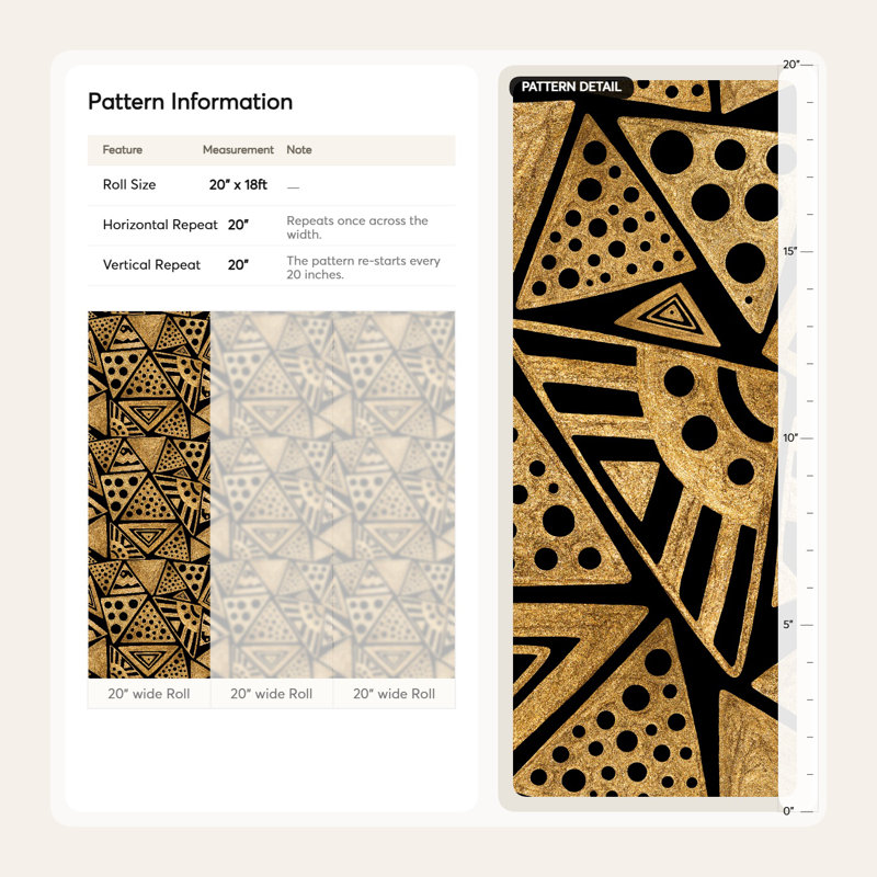 Papier peint géométrique triangles art déco