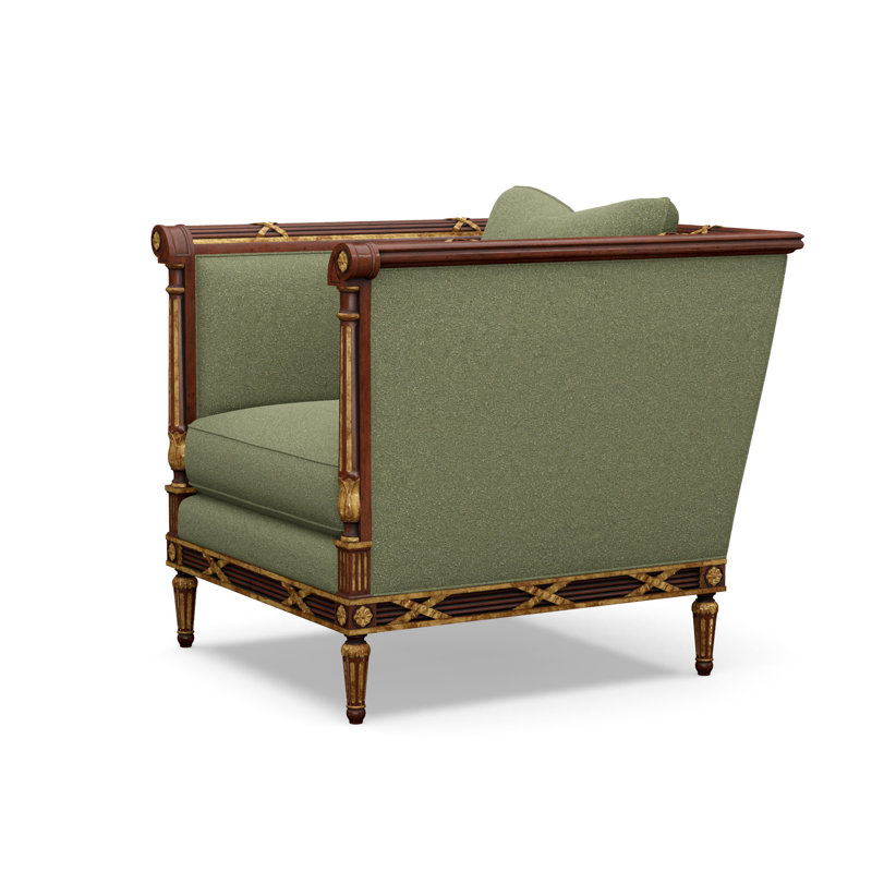 The Regent's Visit  Accent Chair, Green Polyester