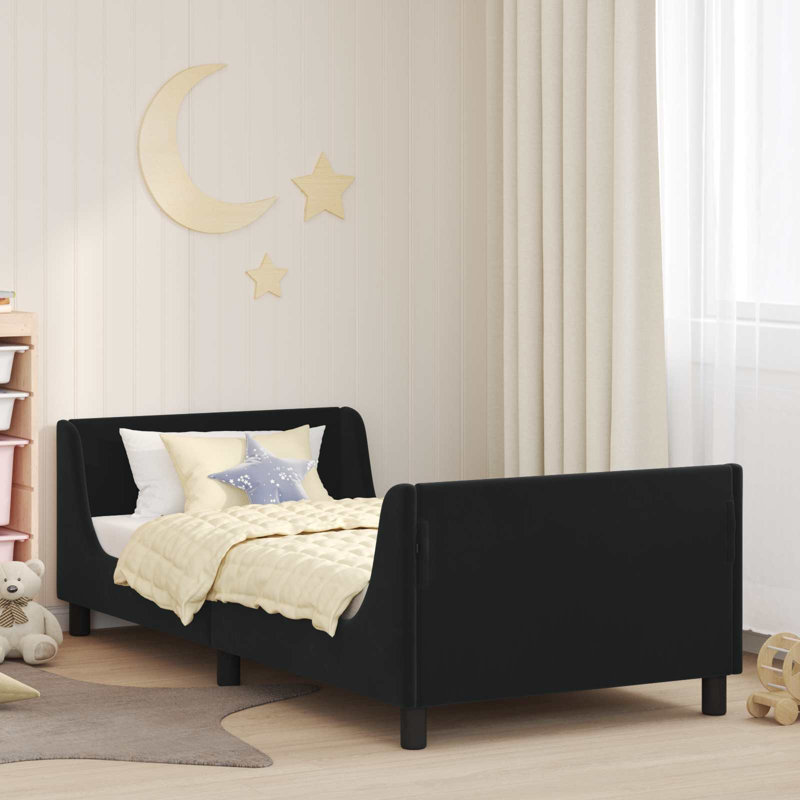 Bed Frame, European Single (90 x 200 cm), Black/Black