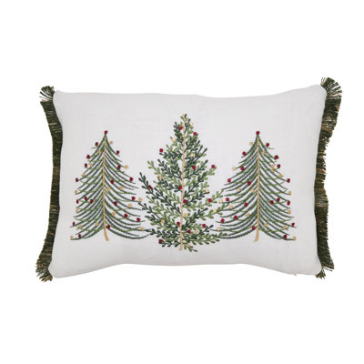 Christmas Trees Filled Throw Pillow