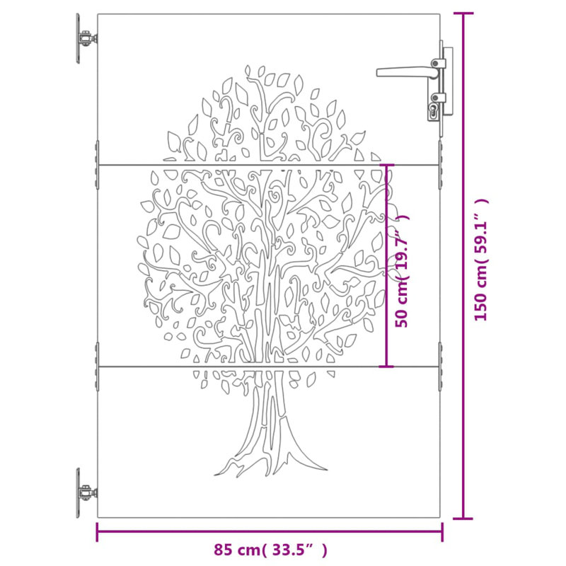 Quasqueton Metal Gate, 150cm H x 85cm W, Brown