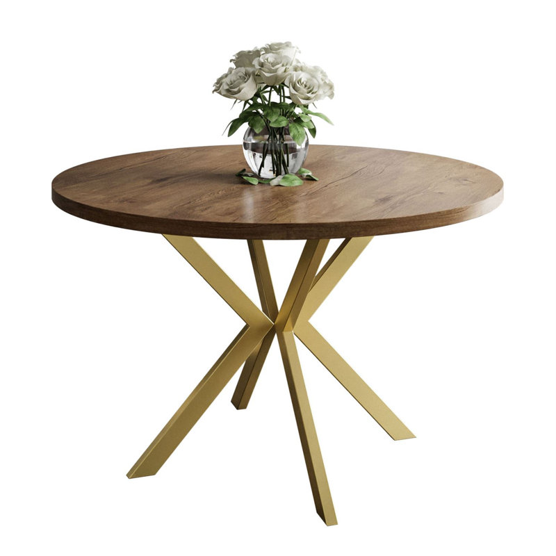 Almehdi Round Dining Table, 120cm L x 196cm W, Brown