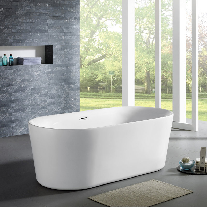 Lino 59" x 30" Freestanding Soaking Bathtub