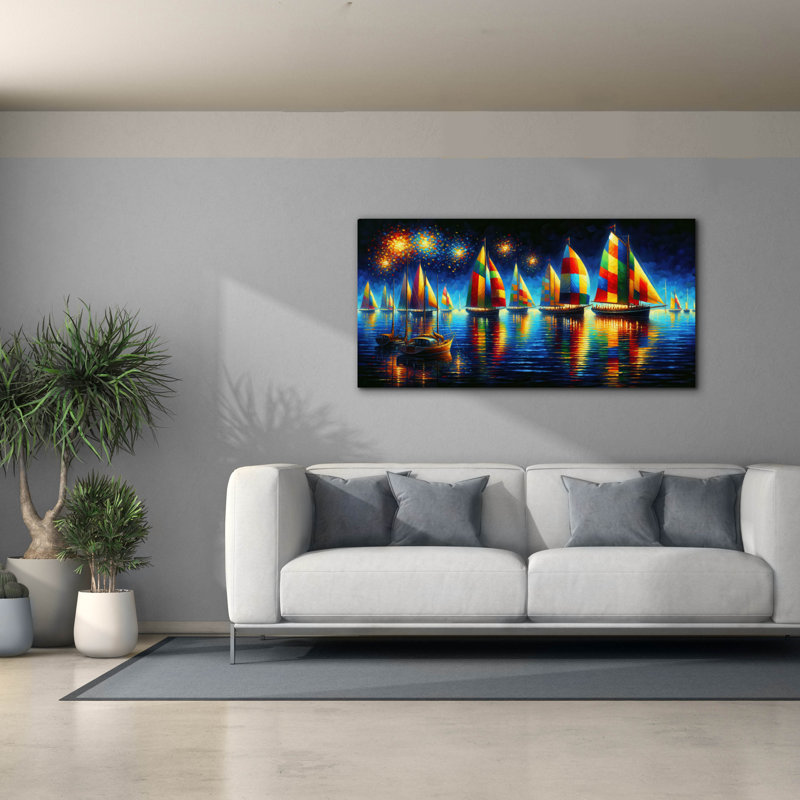  «Here For The Fireworks» par Rich Monet, art mural sur toile, 60 po x 30 po