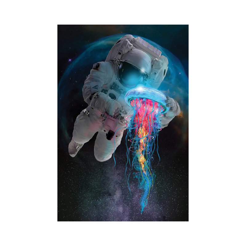 «Space Jellyfish» par David Loblaw - impression sur toile tendue, H 26 po x l 18 po x 1,5 po