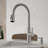 Karran Pull-Down Kitchen Faucet with Interchangeable Sprayers, Blade Spray & Advanced Aerator, High-Arc in Spot-Free Stainless Steel-119904225