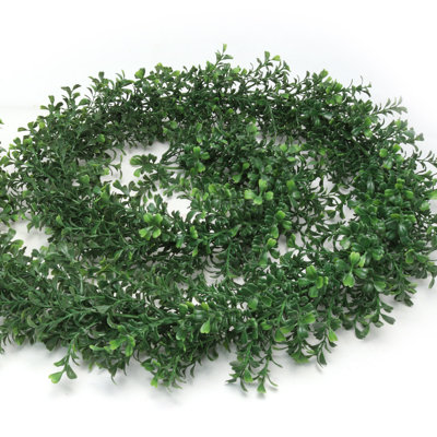 6-pack Of Lush 9-foot Boxwood Green Garlands, 760 Tips, Artificial Foliage, Christmas & Holiday Decor
