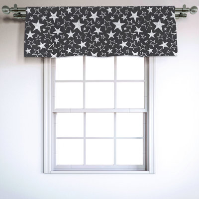 Sateen Geometric Ruffled Window Valance