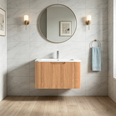 Armoire de salle de bain flottante Mid-Century