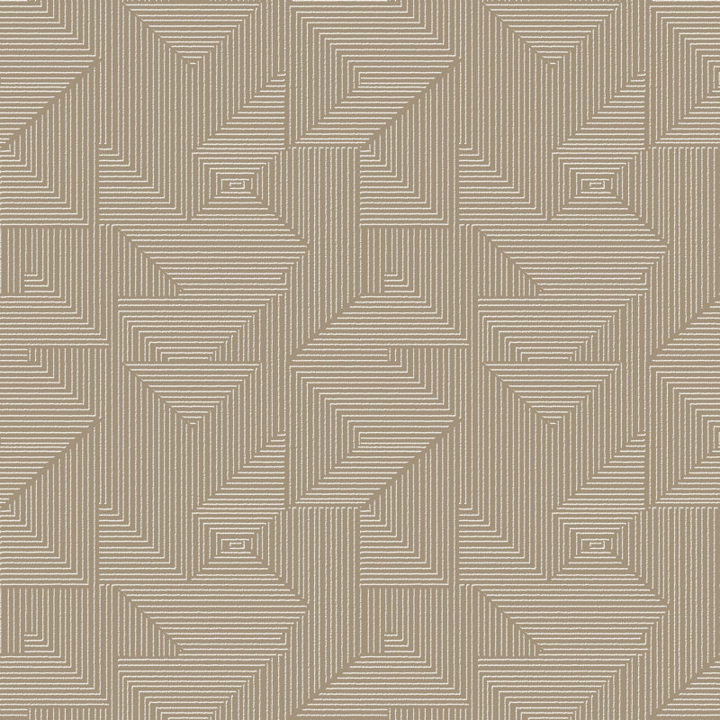 Zen Collection Cleopatra Geometric Textured Wallpaper Roll, Brown