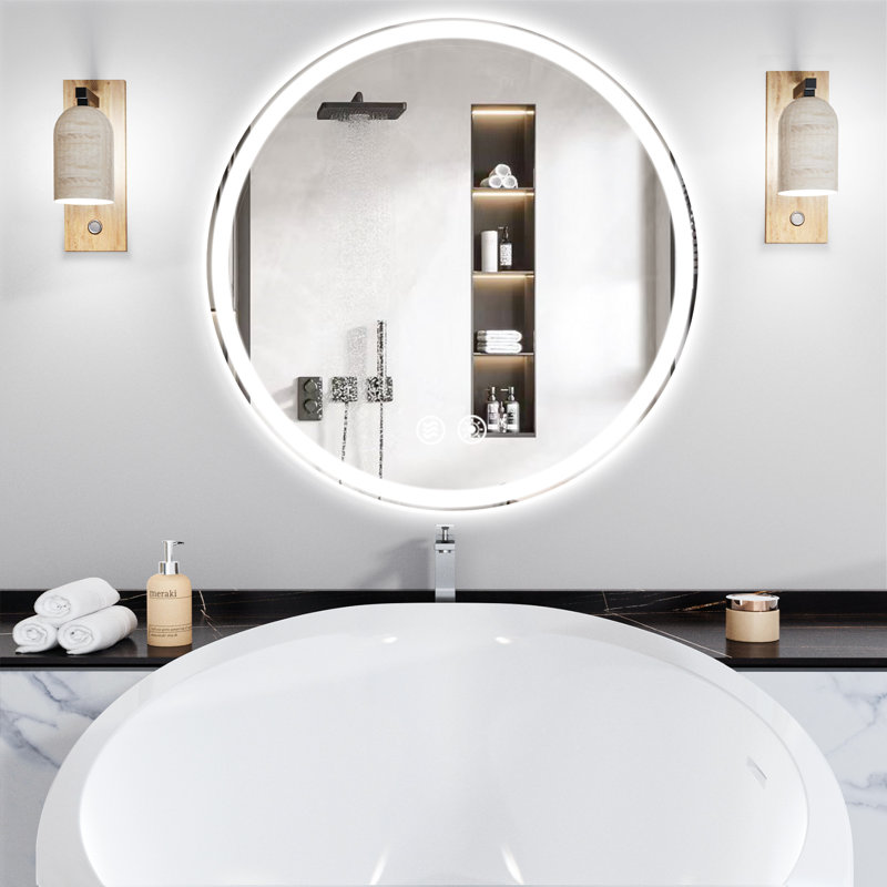 Miroir de salle de bain mural Gaulrapp, 24 po x 24 po