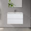 Meuble-lavabo suspendu de 76 cm (30 po) avec comptoir en résine intégré, 2 tiroirs à fermeture amortie, entièrement assemblé, noir lustré-134087709-115664282