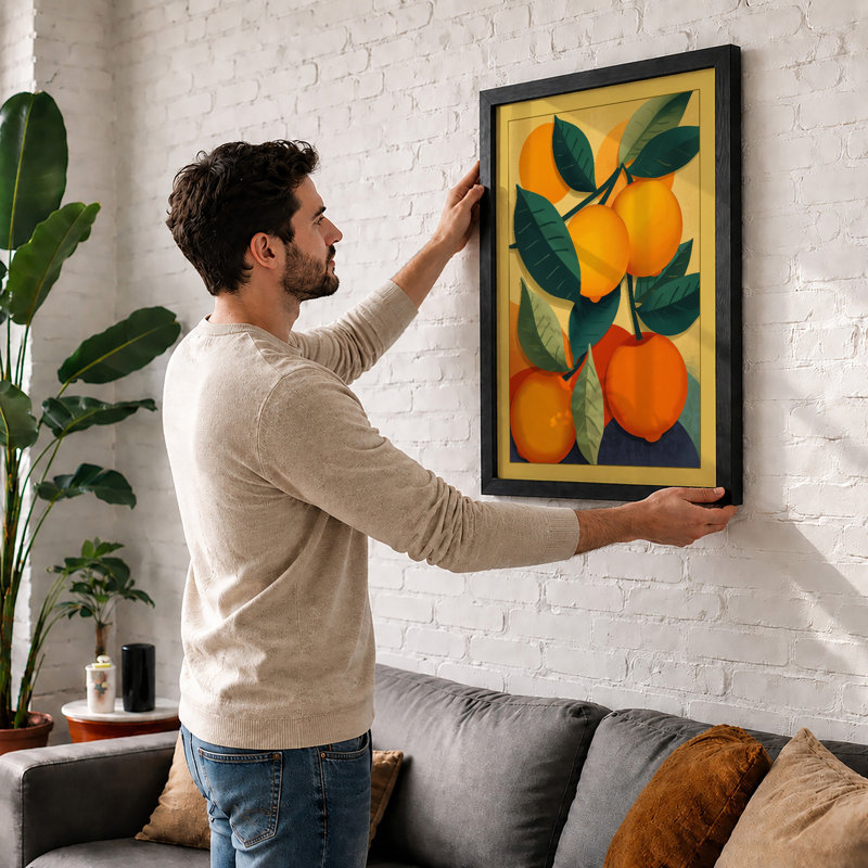Citrus Study Botanical - Framed Print, A4 - 29.7 x 21.0 cm, White
