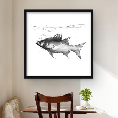 Swimming Fish - Illustrative Wildlife Framed Matted Print