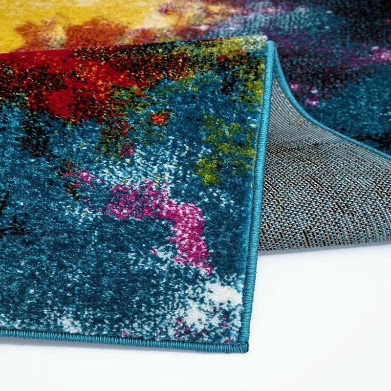 Splash Abstract Polypropylene Rug & Runner – Modern Floor Mat, Fade Resistant Carpet, Rectangle 80 x 150cm