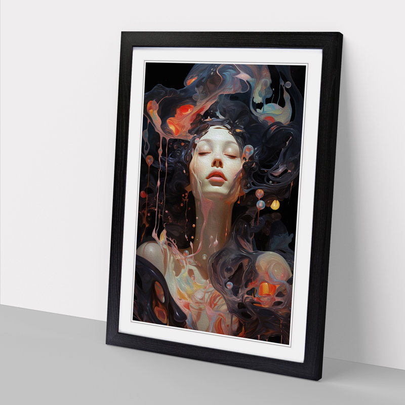 Universe Neo Plasticism Art - Framed Print, Black Framed, 46cm H x 34cm W