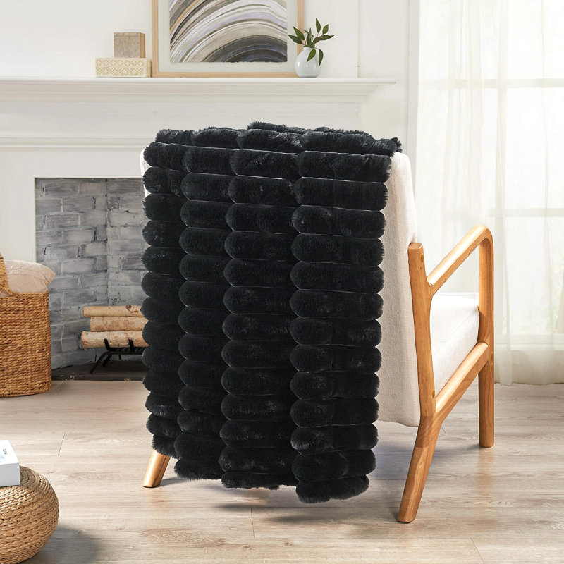 Throw Blanket, Black, 152.4cm x 203.2cm