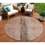 Tapis extérieur rond lavable abstrait orange 8 pi pêche et brun