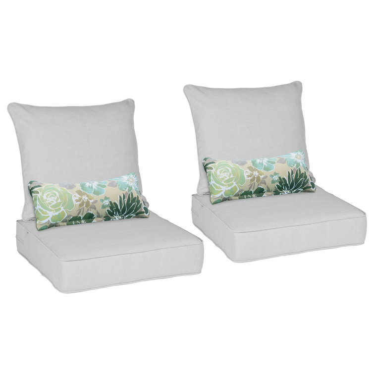Coussin de siège et de dossier extérieur Lucy (ensemble de 2 sièges, 2 dossiers, 2 coussins)