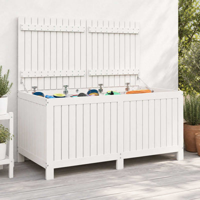vidaXL 146.5 cm W Pine Solid Wood Deck Box
