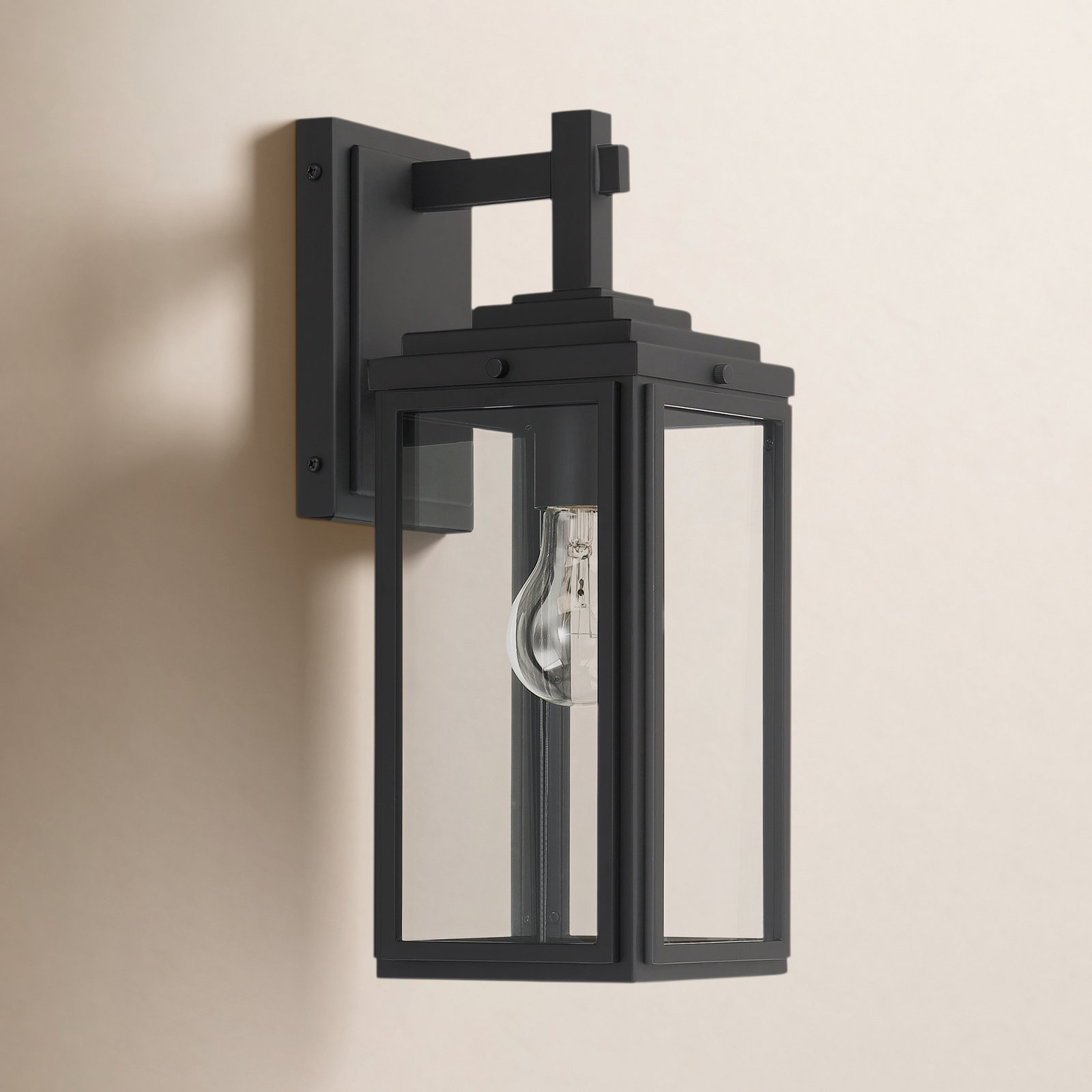 Kalio Outdoor Wall Lantern, 14" H x 5.25" W x 6.75" D