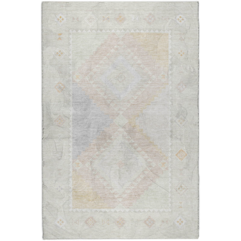 Tapis aztèque ADS177 de qualité supérieure lavable à la machine Dream Shag, Gris, 10 pi x 14 pi