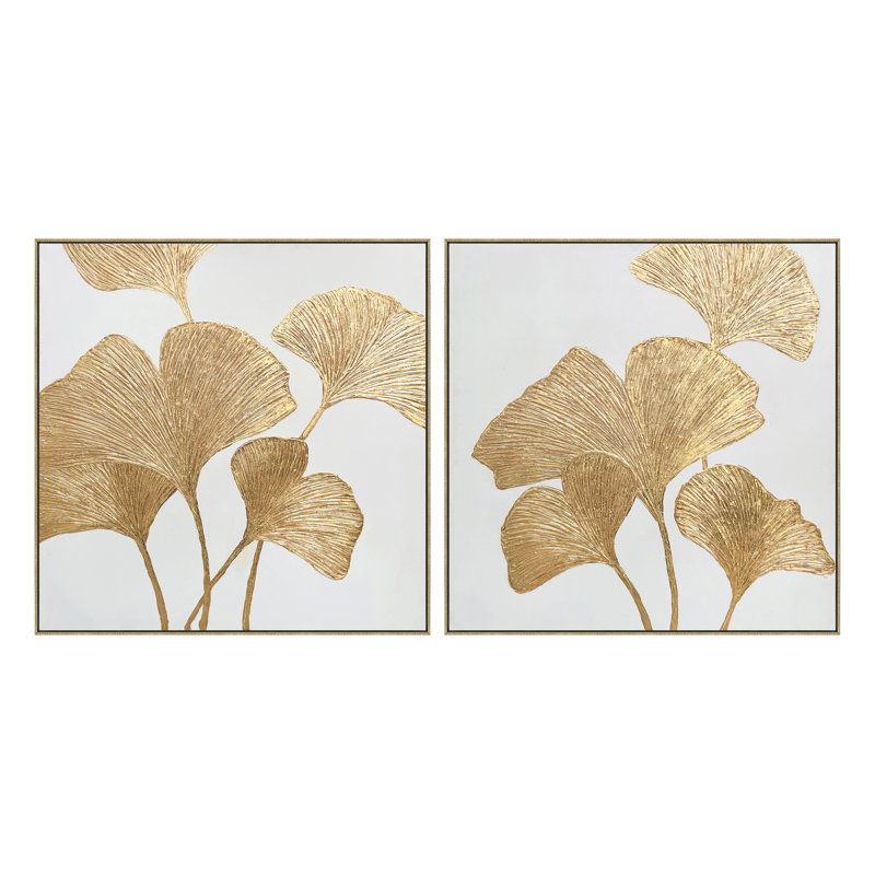 Art mural sur toile Lipous Ginkgo Leaf - 35 po x 35 po 