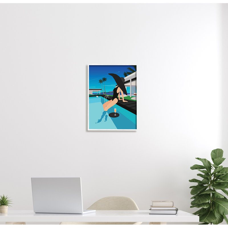 Mode relaxante - impression, Giclée encadrée blanc bord de mer, H 30 po x l 24 po x 1,5 po