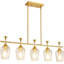 Lustre linéaire pour îlot de cuisine et salle à manger, luminaire suspendu à hauteur réglable avec abat-jour en verre transparent, compatible avec les ampoules E26-2030702064-2030702067-2030702060